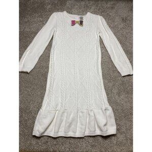 Gymboree White Cable Knit Long Sleeve Sweater Dress